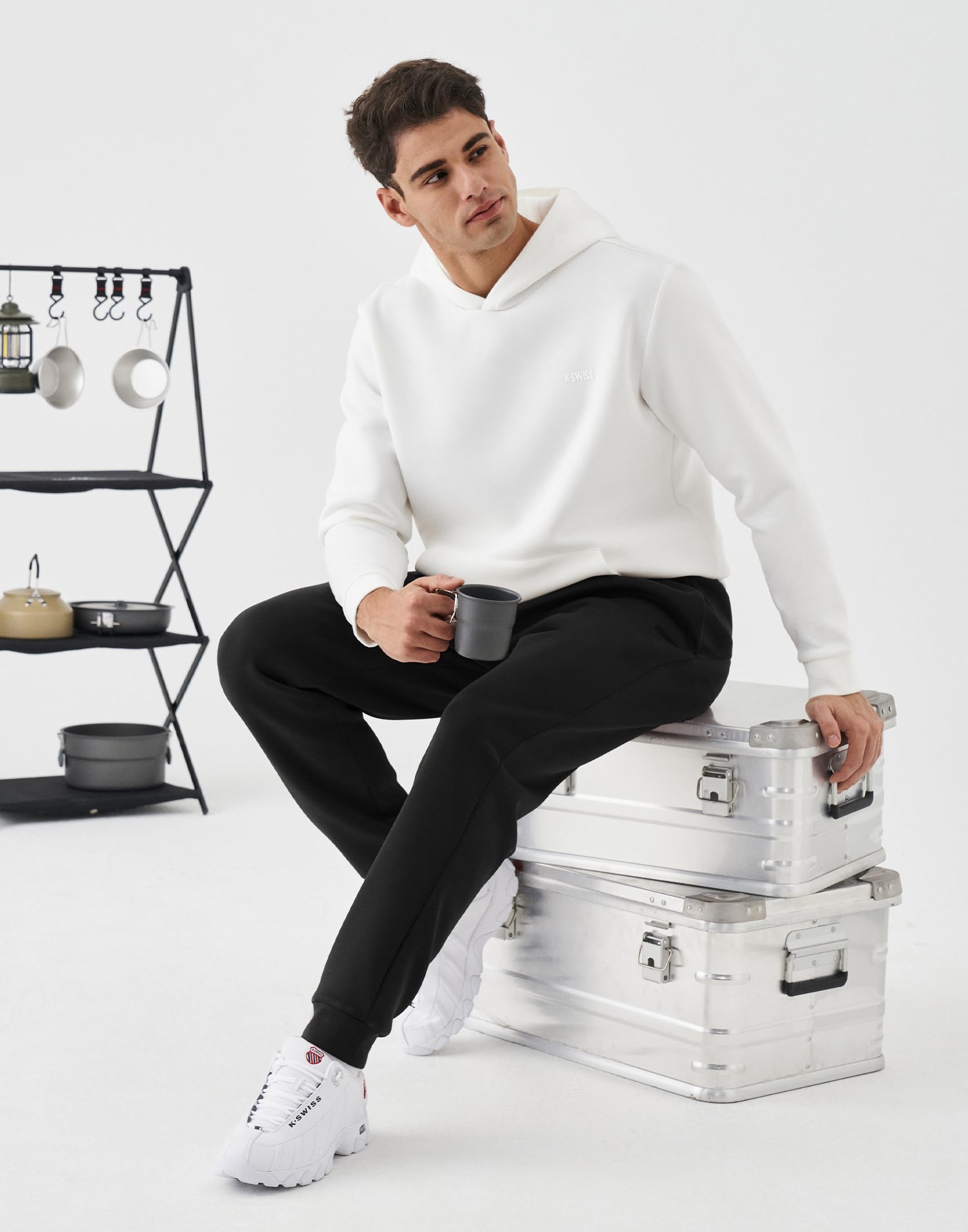 K-Swiss Mens Jogger with Pockets - Relaxed Fit Tapered Pants Sweatpants with Drawstring for Casual Lounge - Image 3