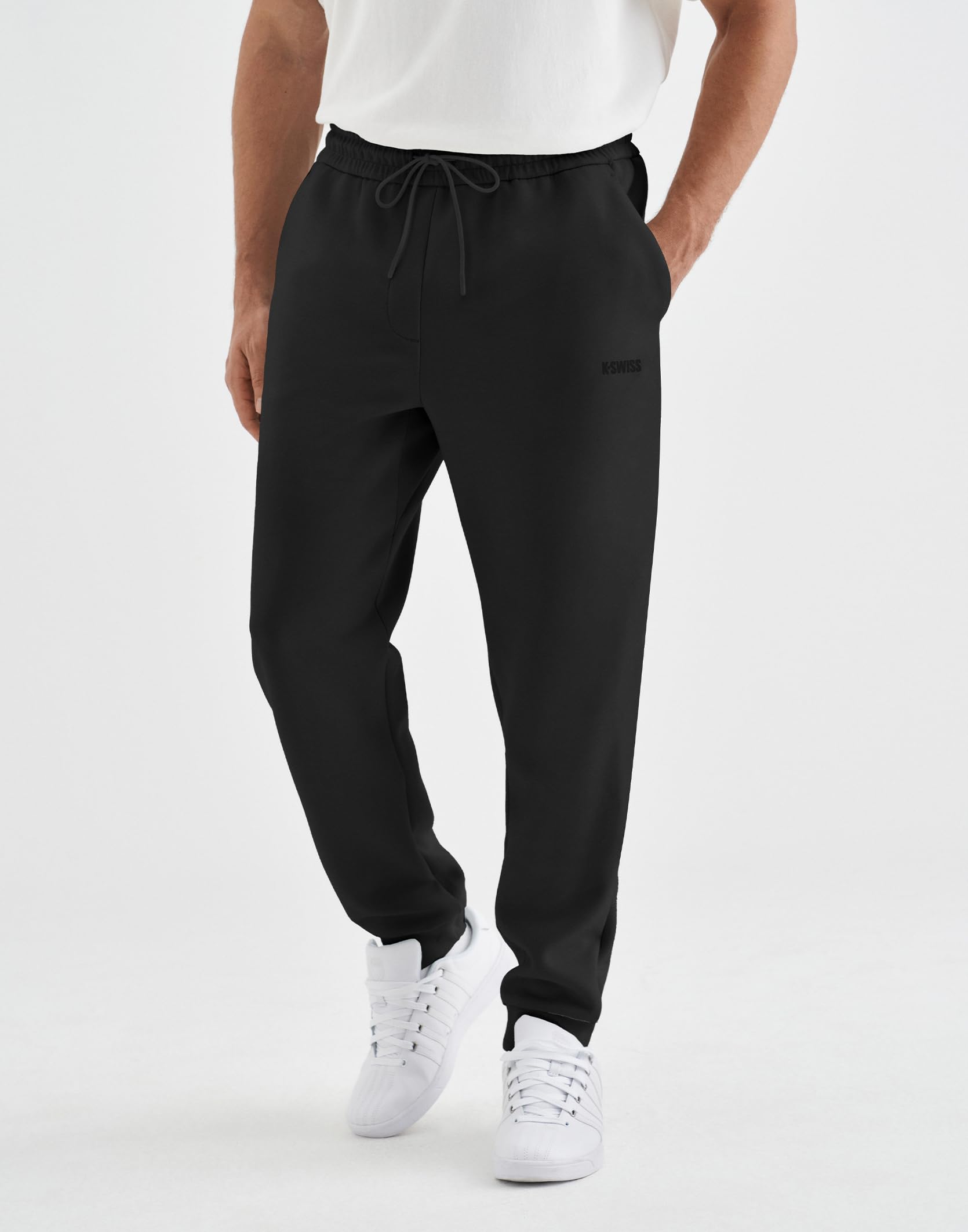K-Swiss Mens Jogger with Pockets - Relaxed Fit Tapered Pants Sweatpants with Drawstring for Casual Lounge - Image 4