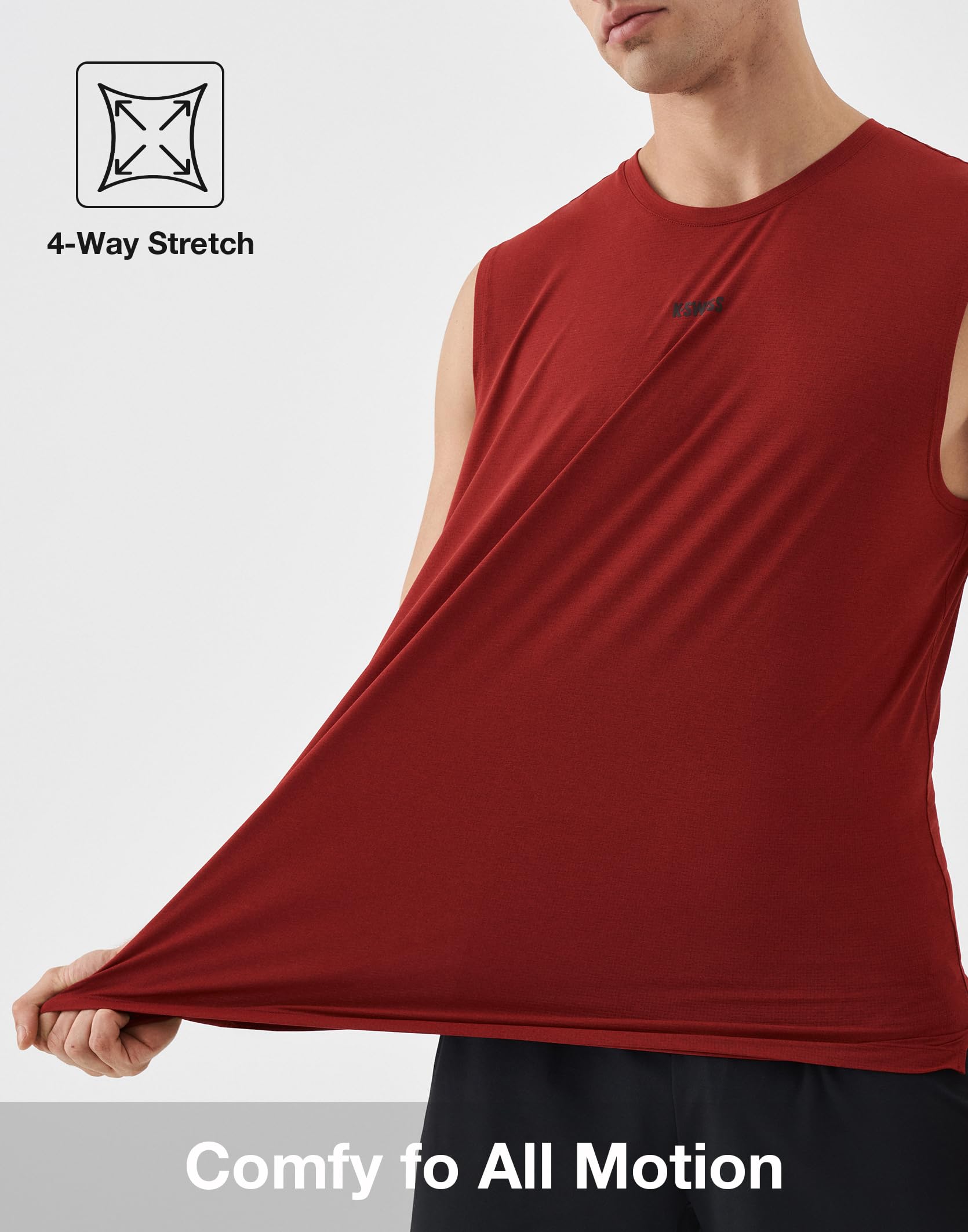 K-Swiss Mens Workout Tank Top - DryAero Performance Sleeveless Running Shirts Quick Dry for Tennis Athletic Gym - Image 4