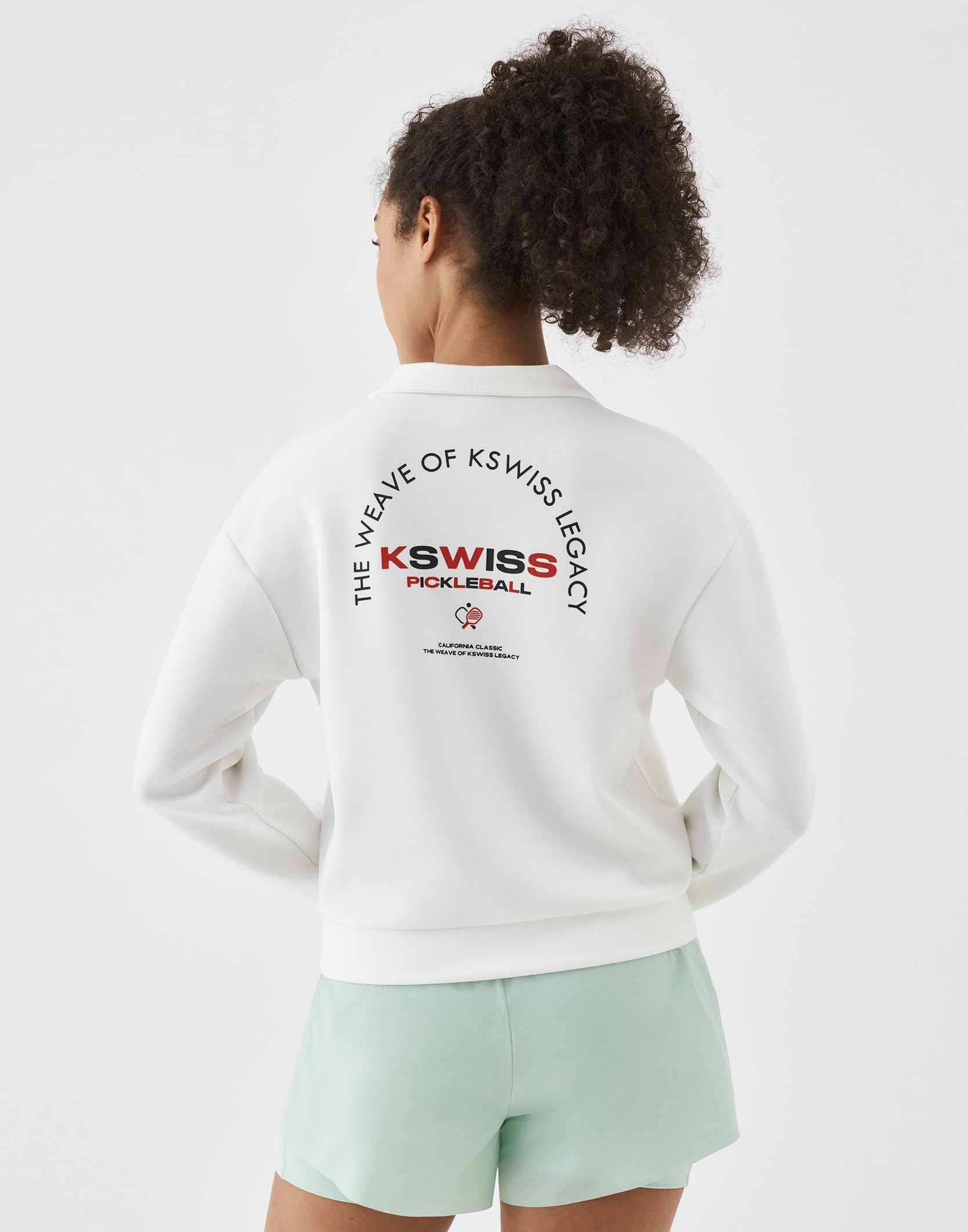 K-Swiss Quarter Zip Sweatshirts for Women, Long Sleeve Pullover Hoodies with Pockets, Mock Neck Crop Tops Spring Outfits - Image 4