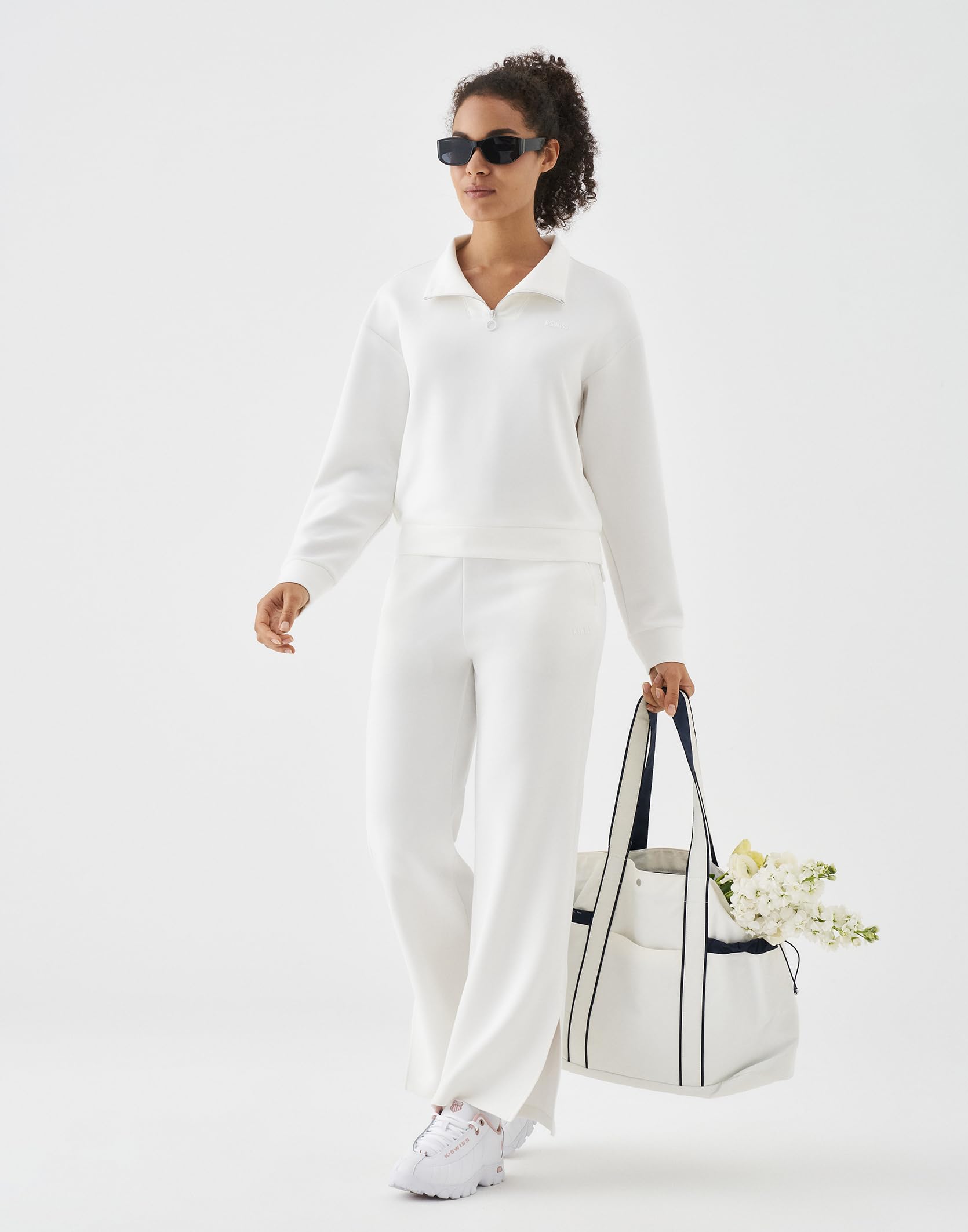K-Swiss Quarter Zip Sweatshirts for Women, Long Sleeve Pullover Hoodies with Pockets, Mock Neck Crop Tops Spring Outfits - Image 6