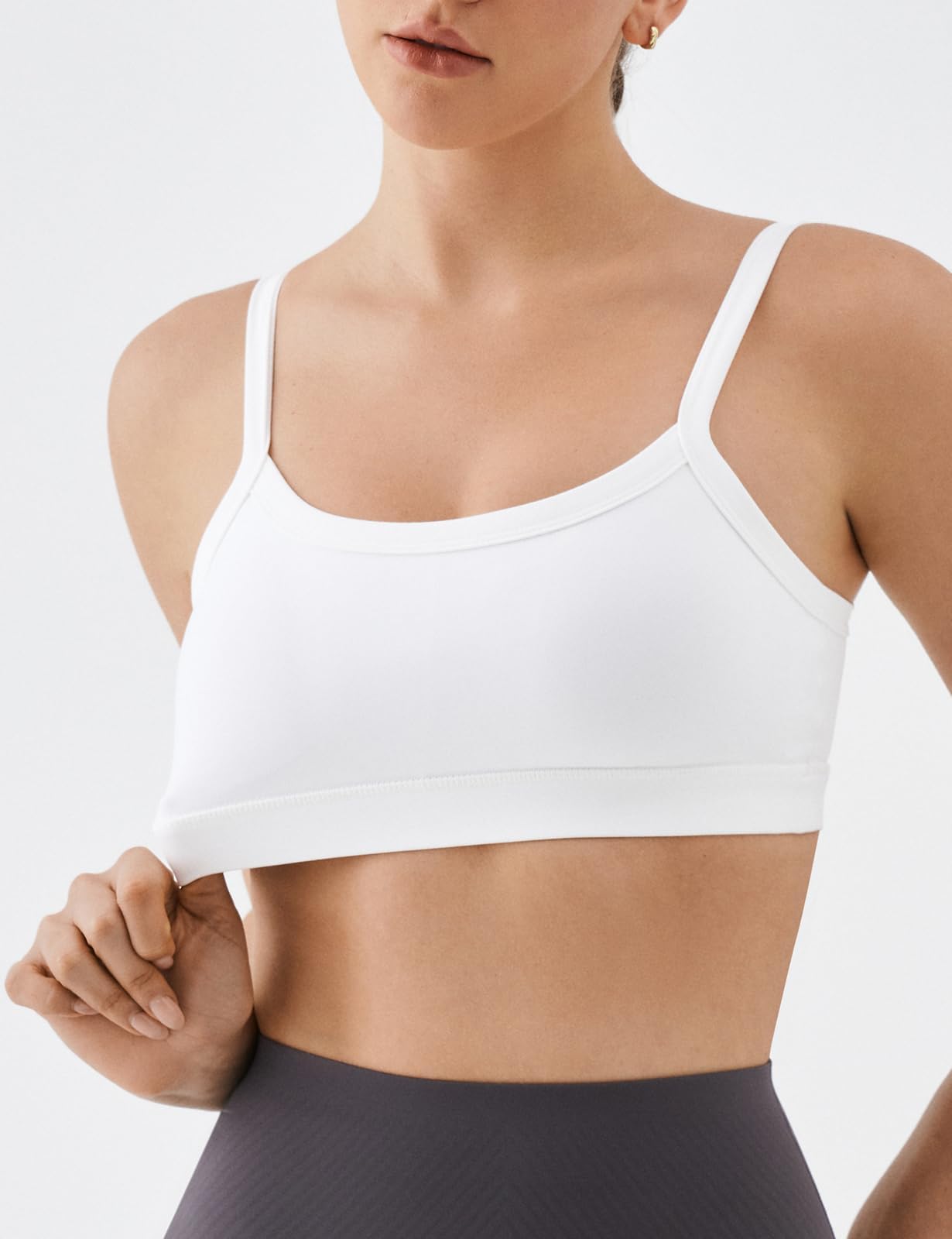 K-Swiss Sports Bras for Women Adjustable - Thin Straps Light Impact Strappy Wireless Padded Yoga Workout Gym Tops - Image 4