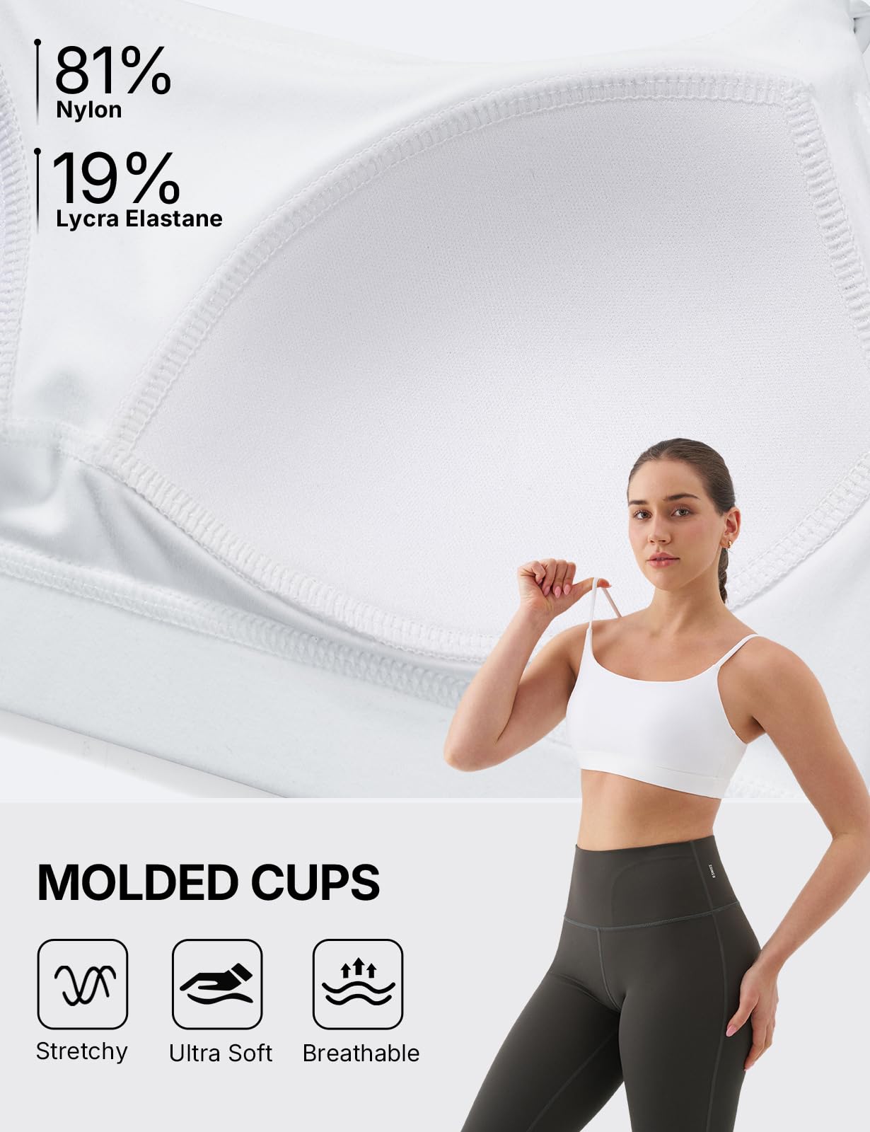 K-Swiss Sports Bras for Women - Molded Cups Adjustable Light Impact Yoga Tops Workout Gym - Image 5