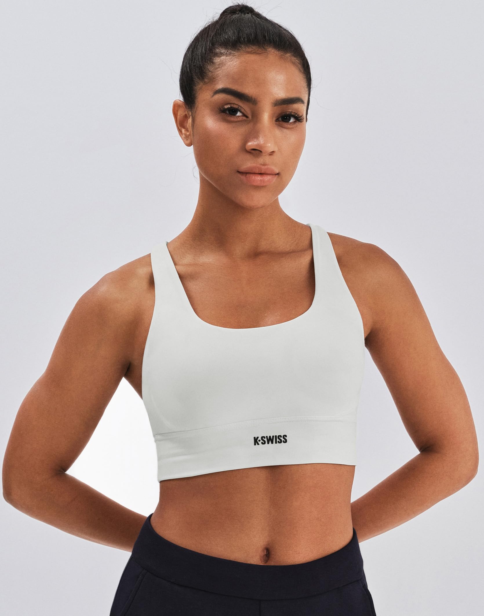 K-Swiss Sports Bras for Women - Padded Strappy Bras with Criss Cross Back Medium Support for Running Workout Yoga Gym - Image 3