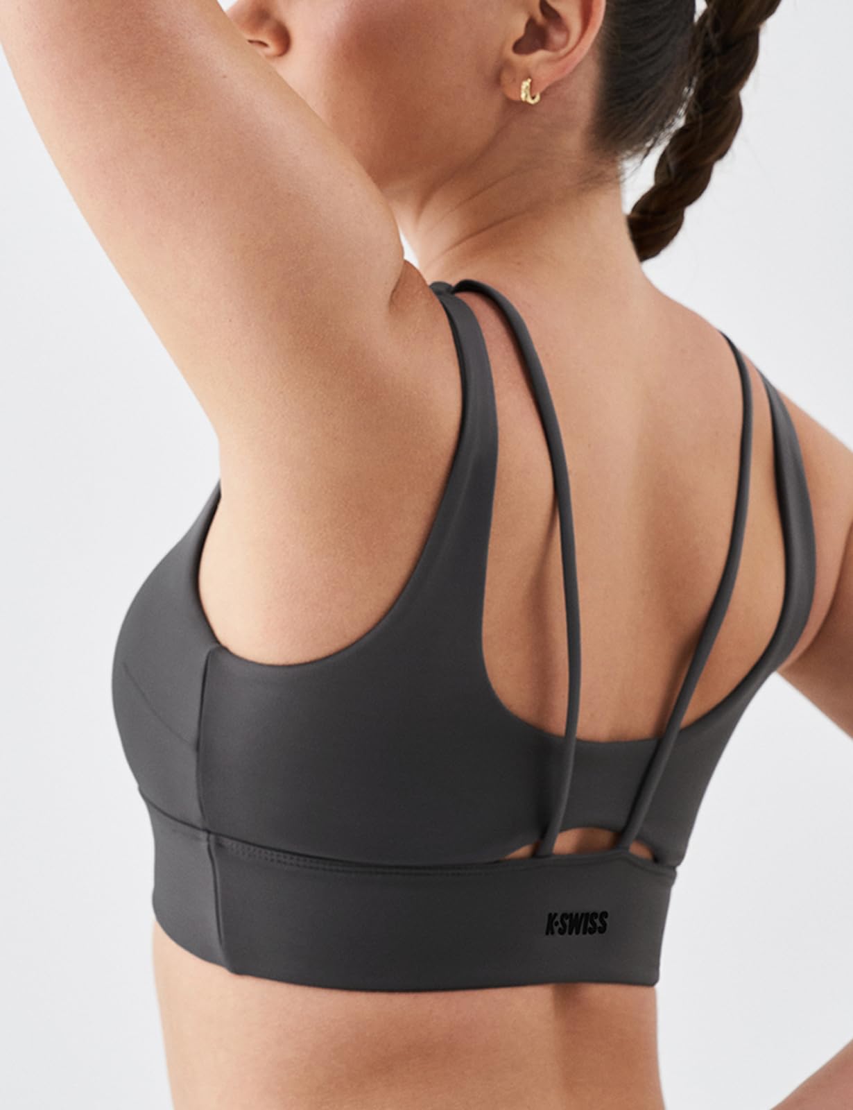 K-Swiss Sports Bras for Women - Scoop Neck Padded Strappy Sports Bras Light Support Graphene Fiber Workout Yoga Gym Tops - Image 2