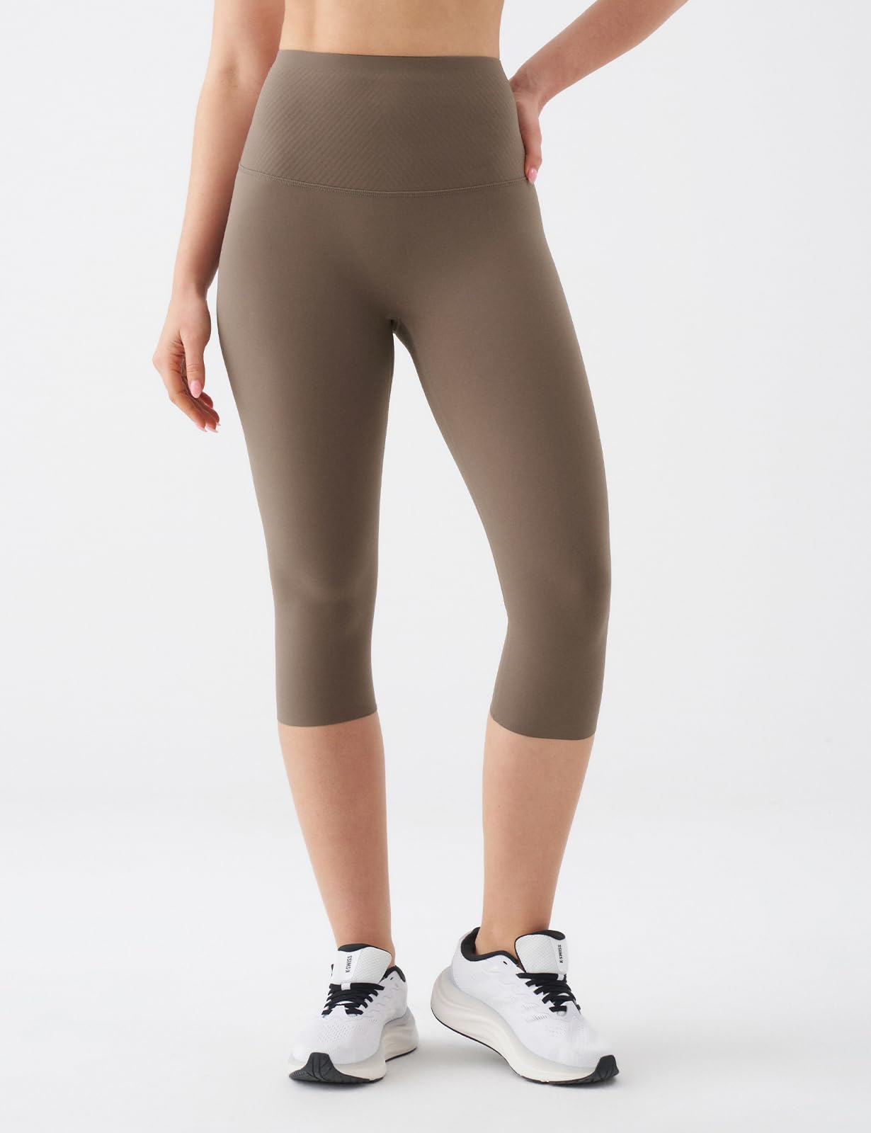 K-Swiss Women's 16" Capri Leggings - No Front Seam Soft Stretchy High Waist - Image 3