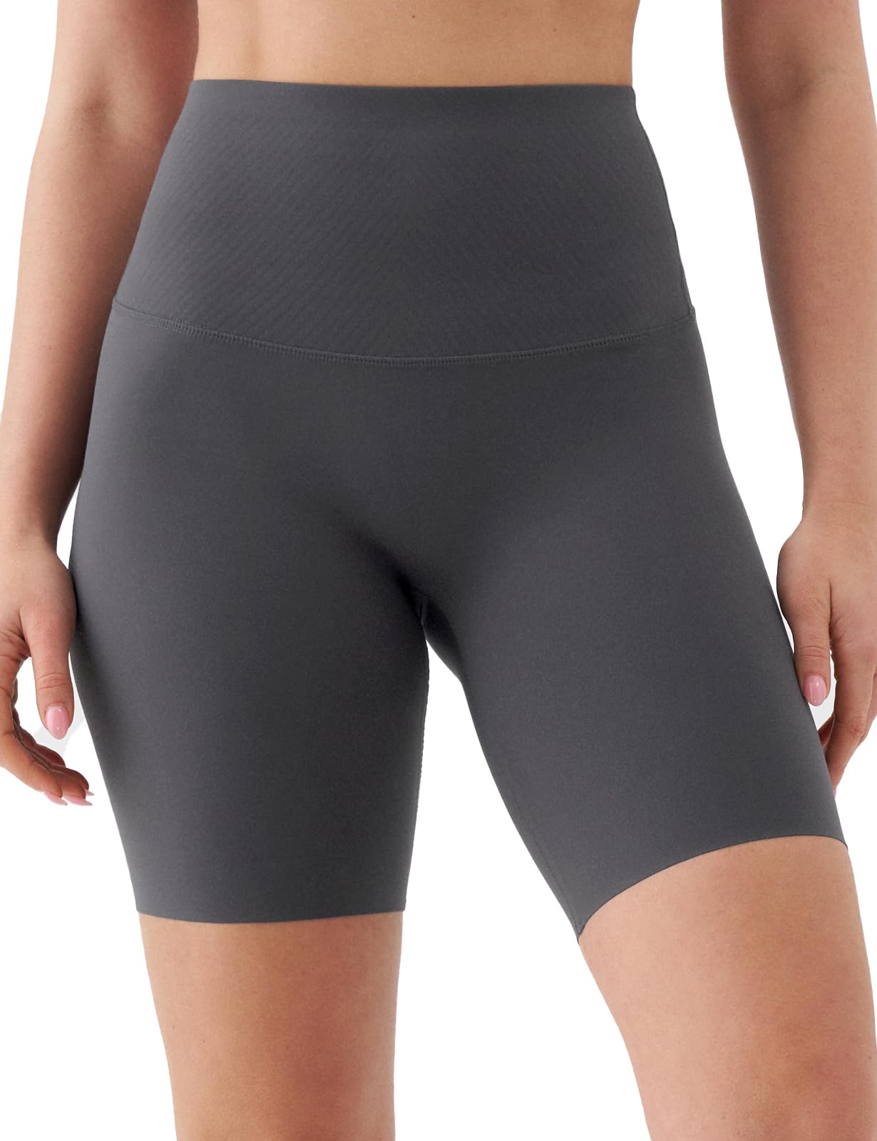 K-Swiss Women's 8" Biker Shorts - No Front Seam Compression Stretchy High Waist Workout Gym Running Shorts