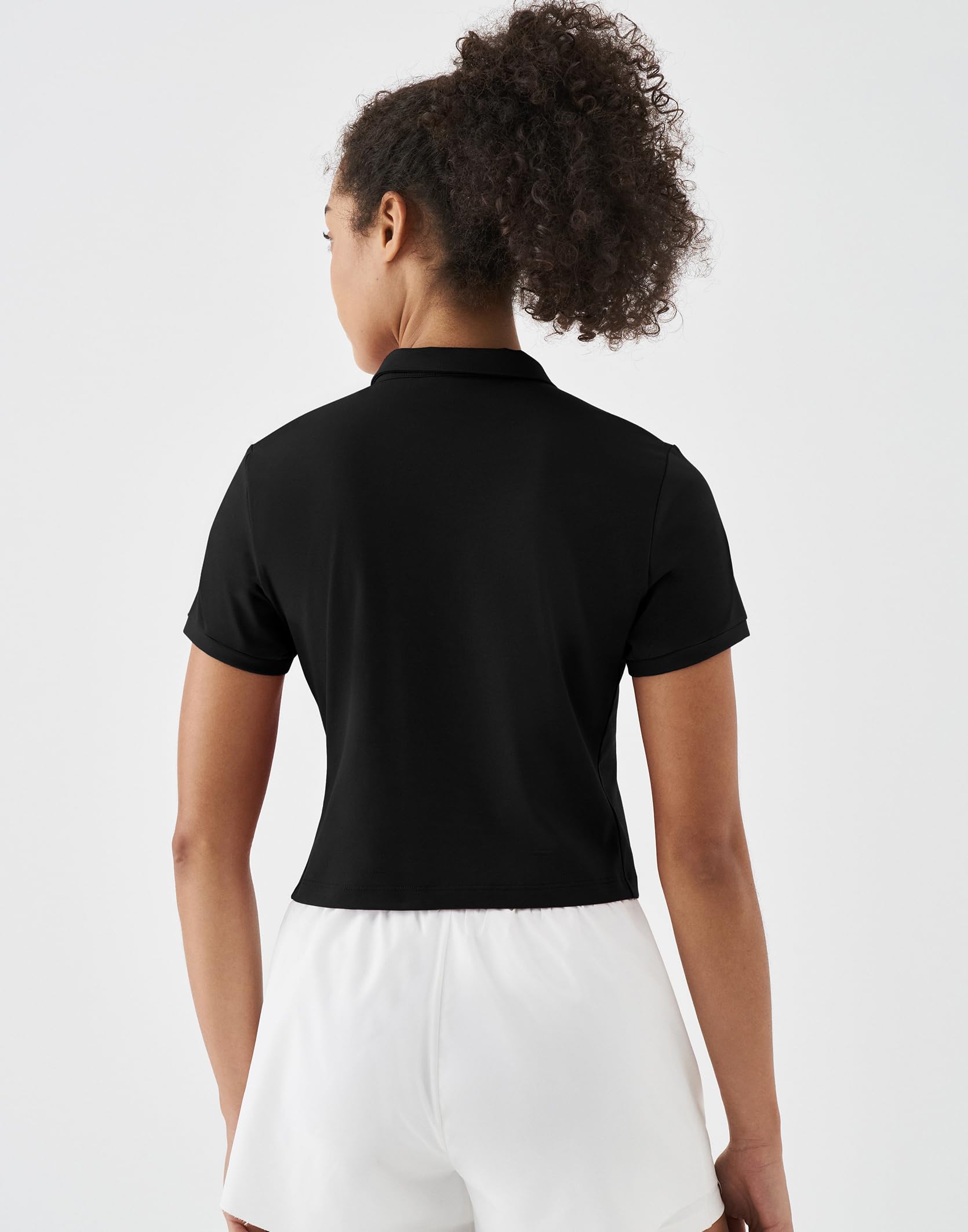 K-Swiss Women's Crop Golf Shirt - Short Sleeve with Zip Up Quick Dry Stretch Tennis Collared Polo Shirts for Women Tops - Image 4