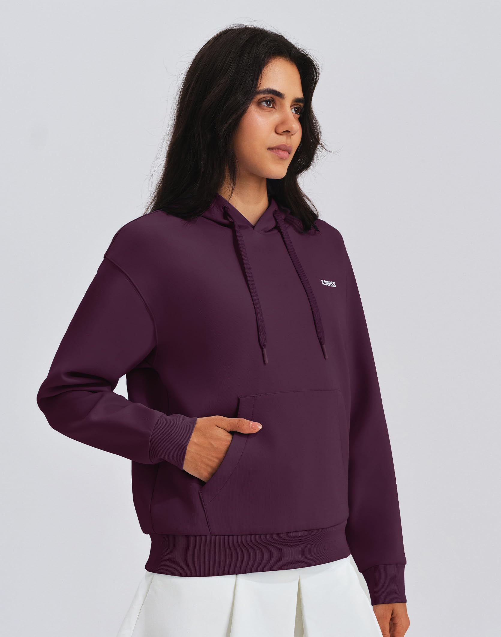 K-Swiss Women's Hoodies - Crop Pullover Casual Athletic Workout Clothes - Image 2