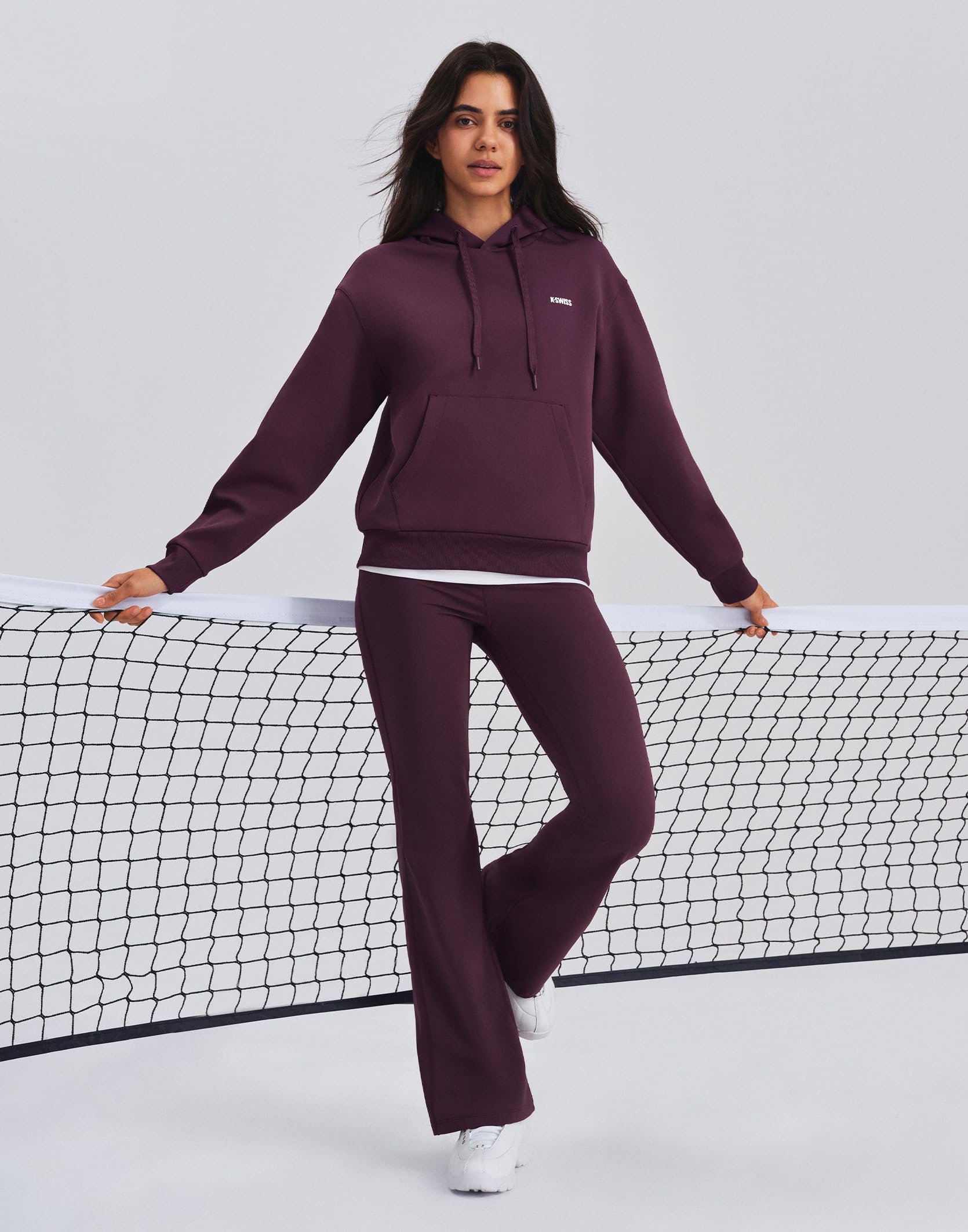 K-Swiss Women's Hoodies - Crop Pullover Casual Athletic Workout Clothes - Image 3