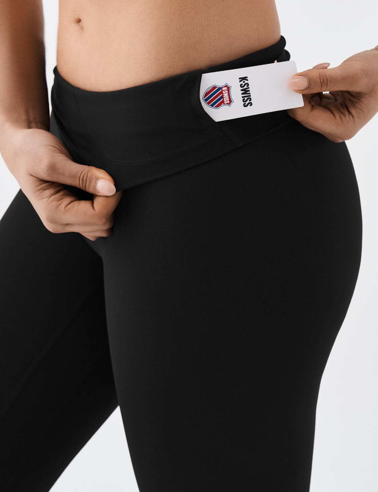 K-Swiss Women's Leggings No Front Seam - Soft Stretchy High Waist Yoga Workout Pants Gym Casual - Image 4