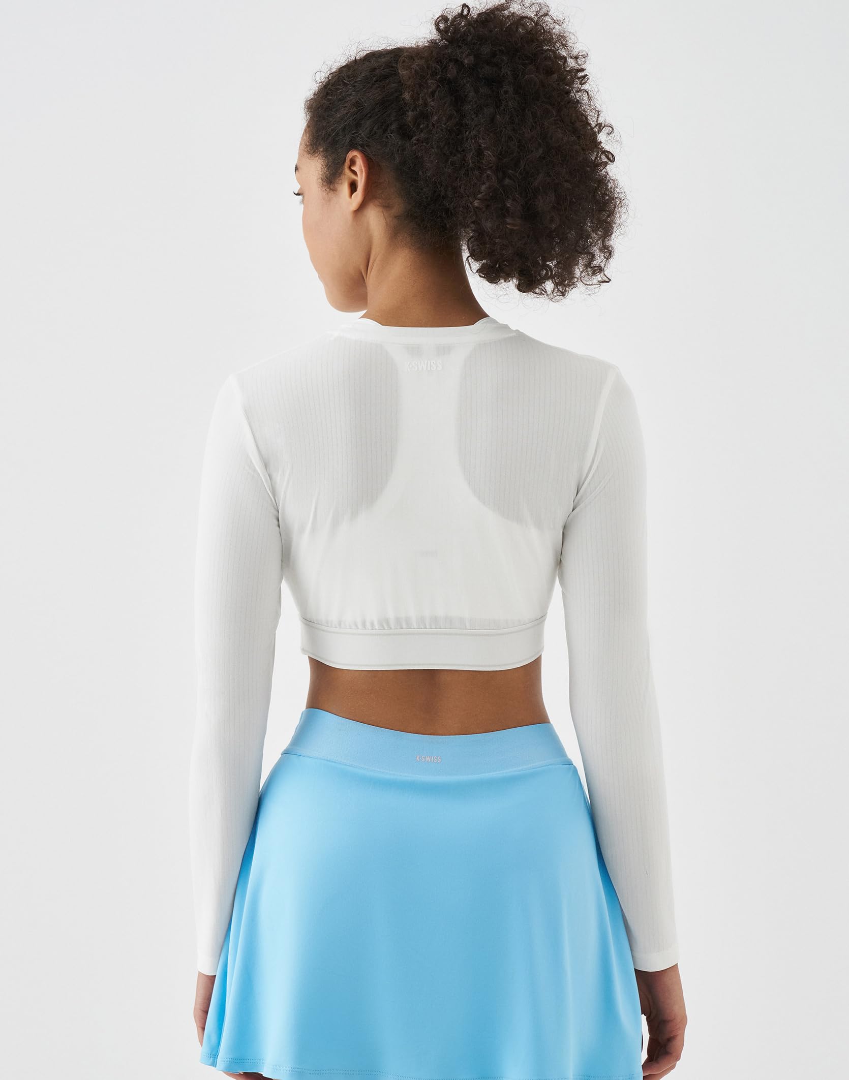 K-Swiss Women's Long Sleeve Crop Tops, Slim Fit Workout Shirts, Crew Neck Athletic Gym Yoga T-Shirts - Image 4