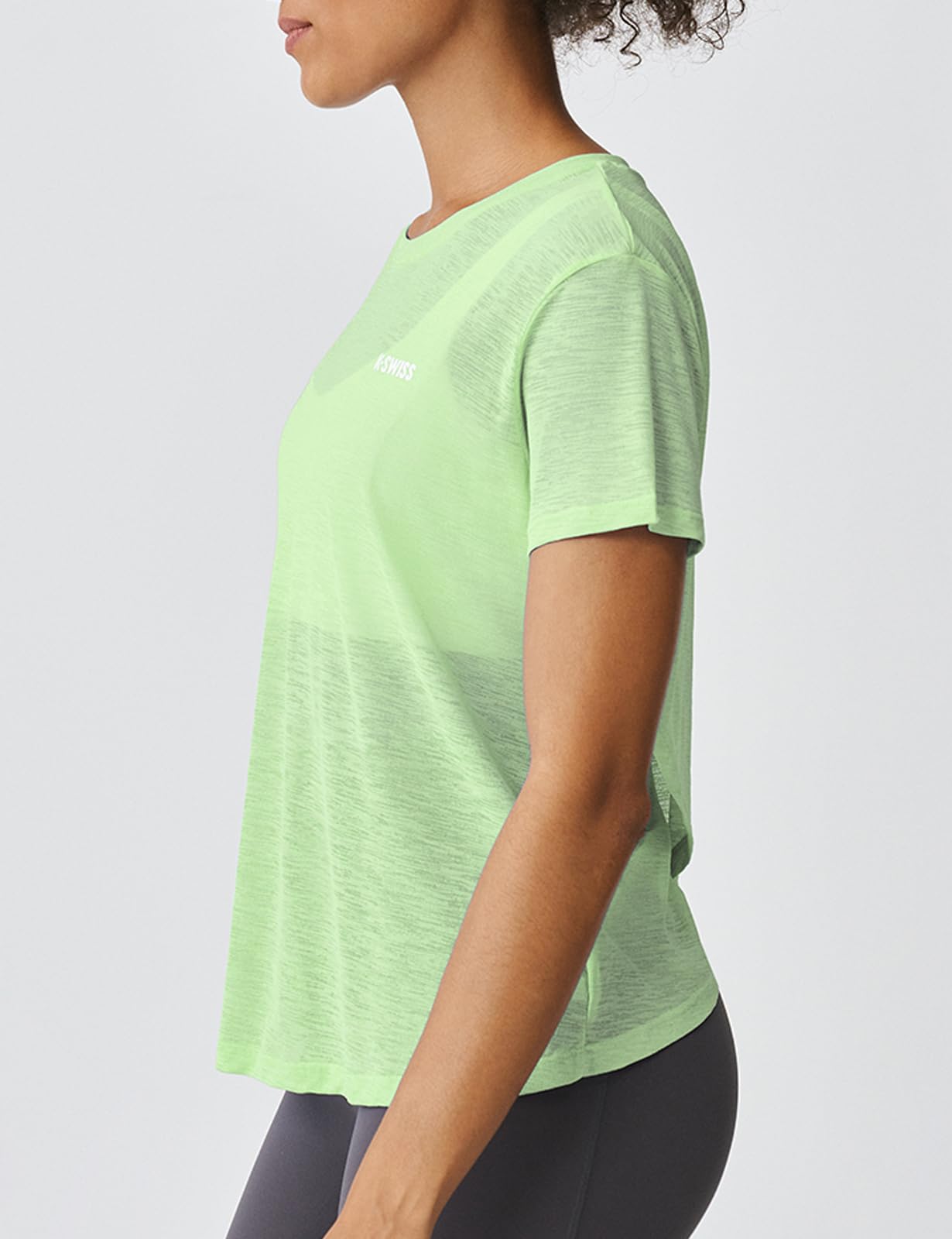 K-Swiss Women's Open Back Workout Tops - Sheer Lightweight Yoga Athletic Gym Cover Up Loose Fit Shirt - Image 3
