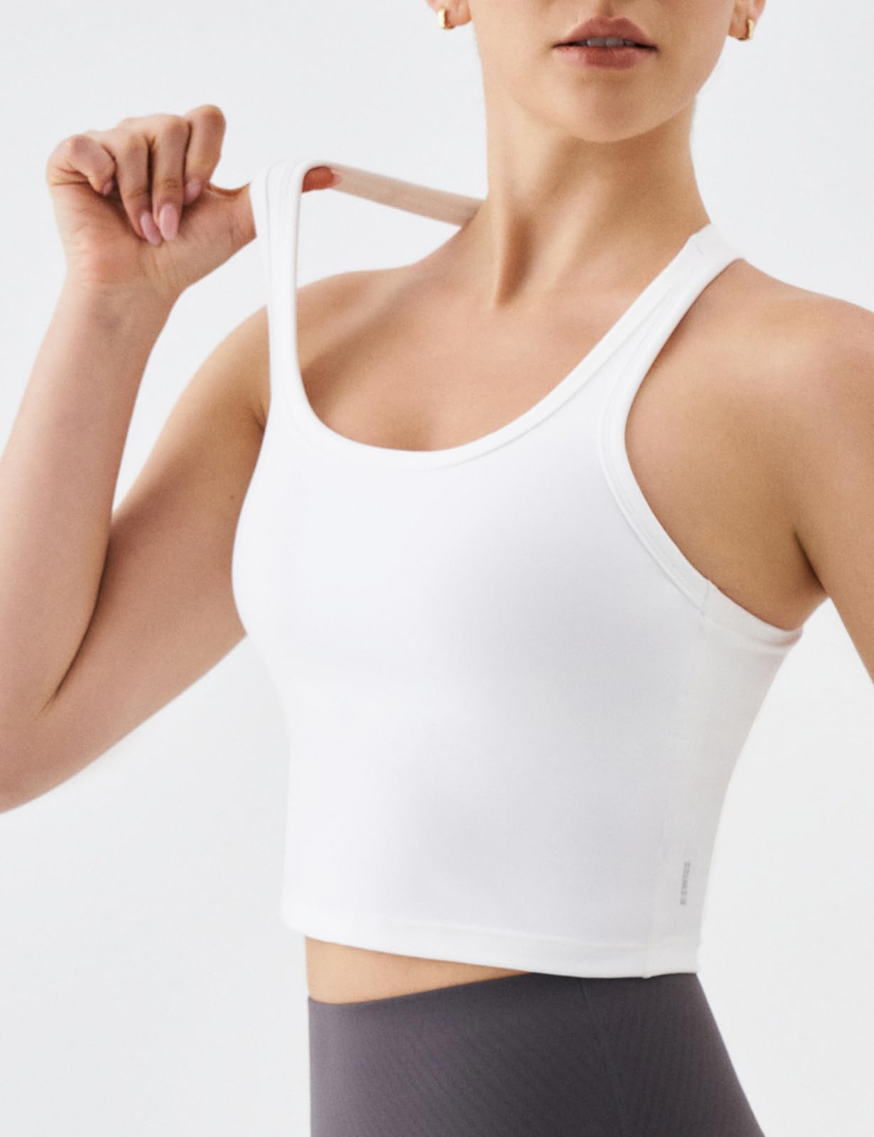 K-Swiss Women's Racerback Crop Tank Top with Built-in Padding - Longline Sports Bra for Workout Yoga Gym - Image 5