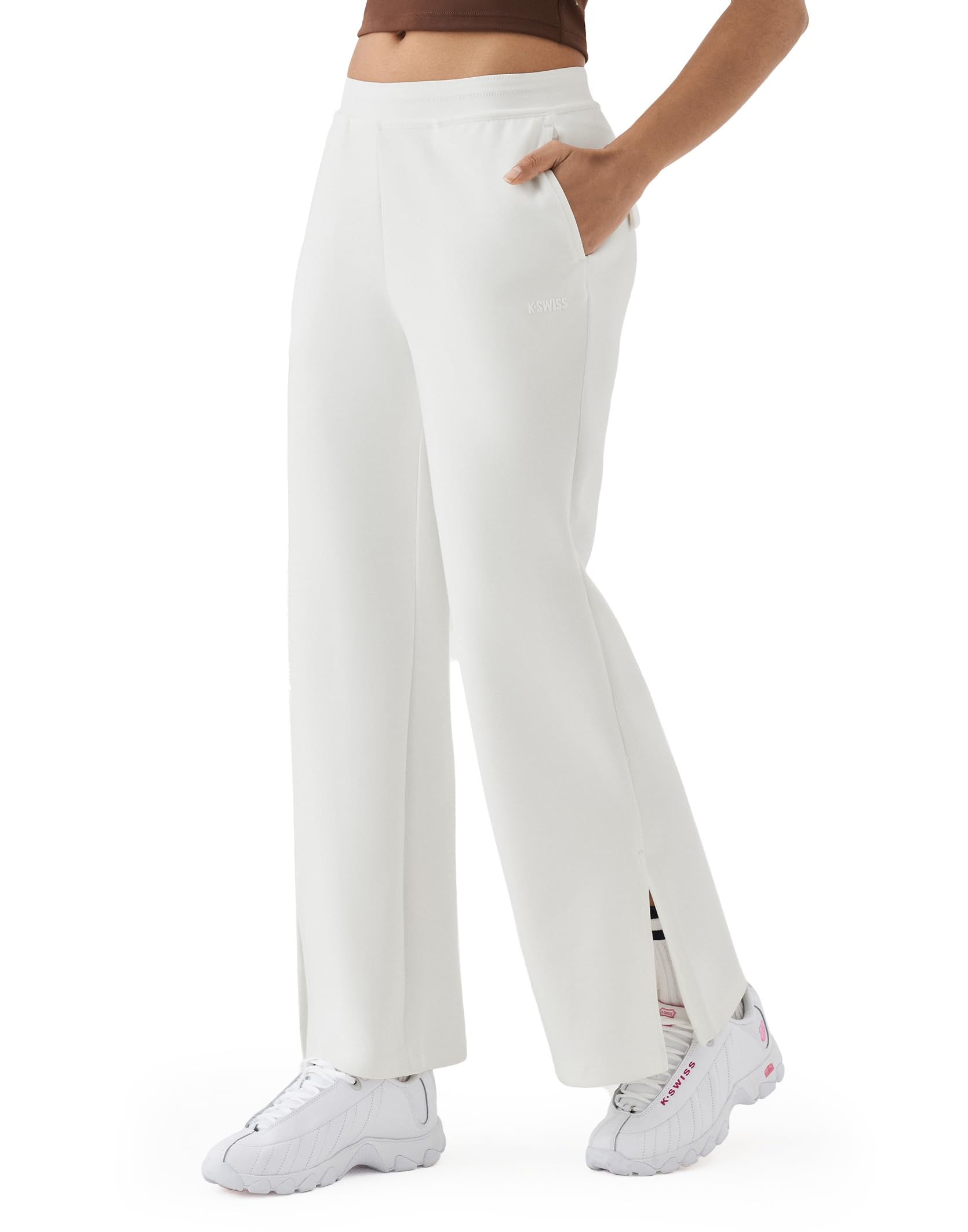 K-Swiss Women's Sweatpants Wide Leg - High Waisted Pants with Pockets Modal Casual Lounge Travel Long Pants