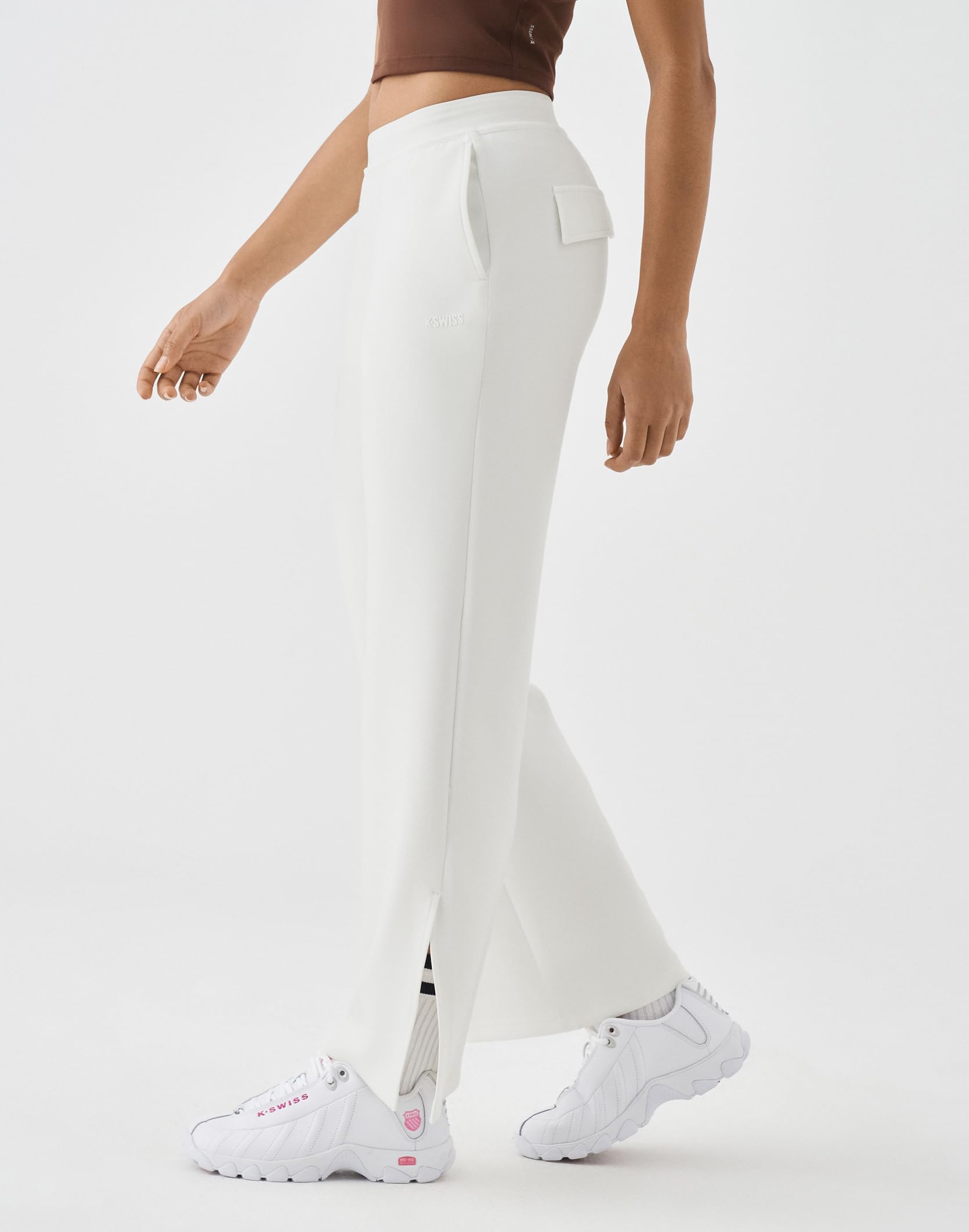 K-Swiss Women's Sweatpants Wide Leg - High Waisted Pants with Pockets Modal Casual Lounge Travel Long Pants - Image 2