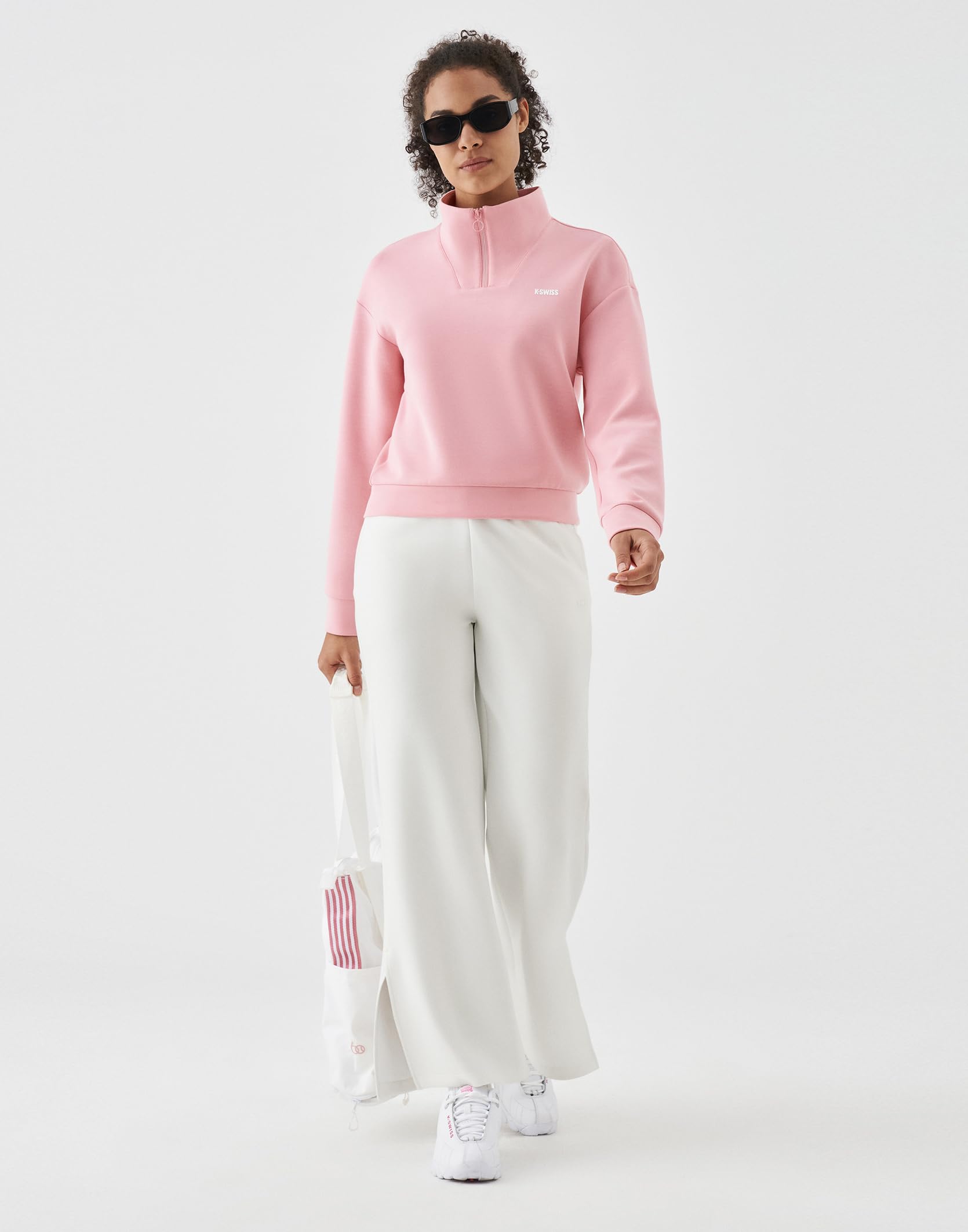 K-Swiss Women's Sweatpants Wide Leg - High Waisted Pants with Pockets Modal Casual Lounge Travel Long Pants - Image 3