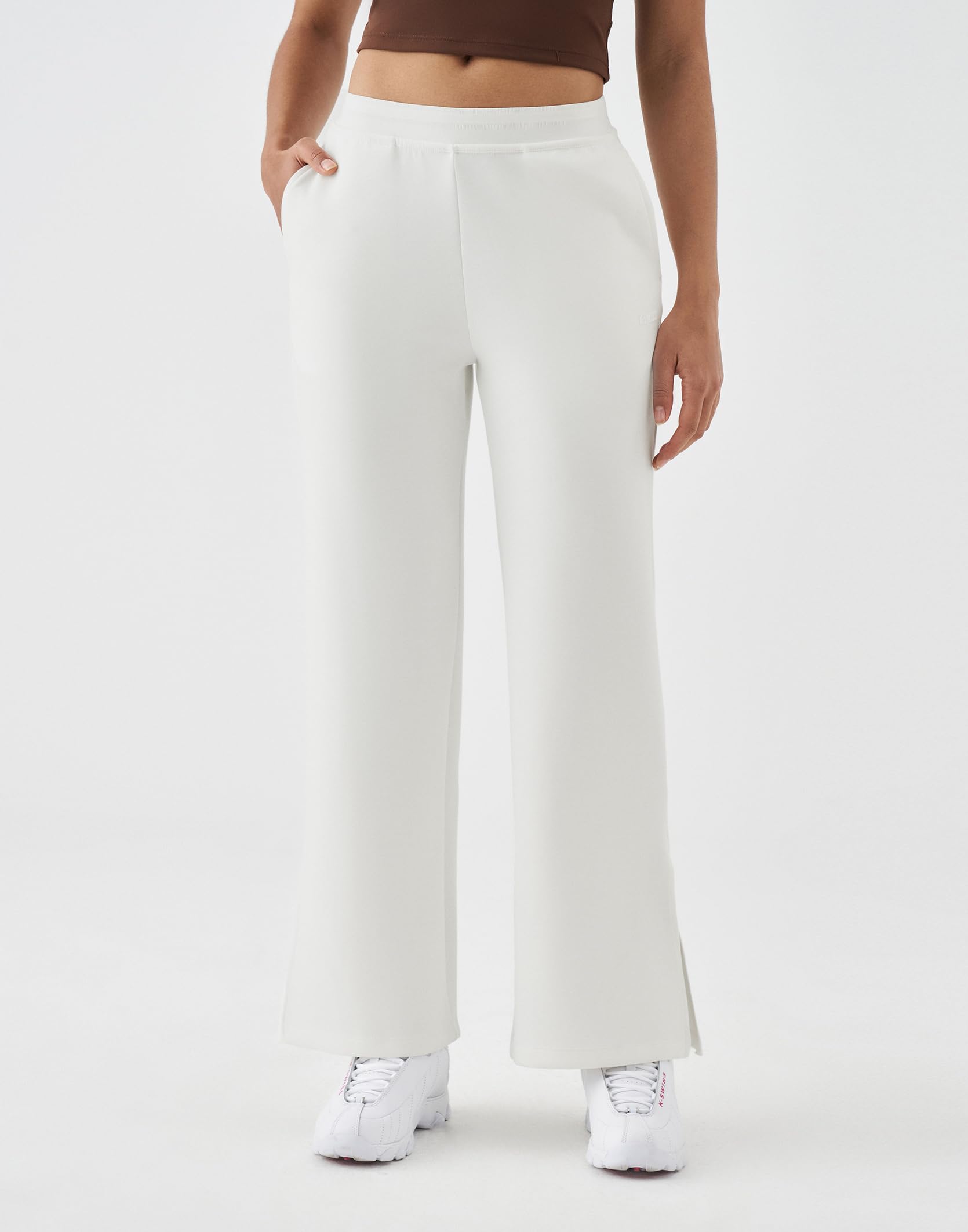 K-Swiss Women's Sweatpants Wide Leg - High Waisted Pants with Pockets Modal Casual Lounge Travel Long Pants - Image 4