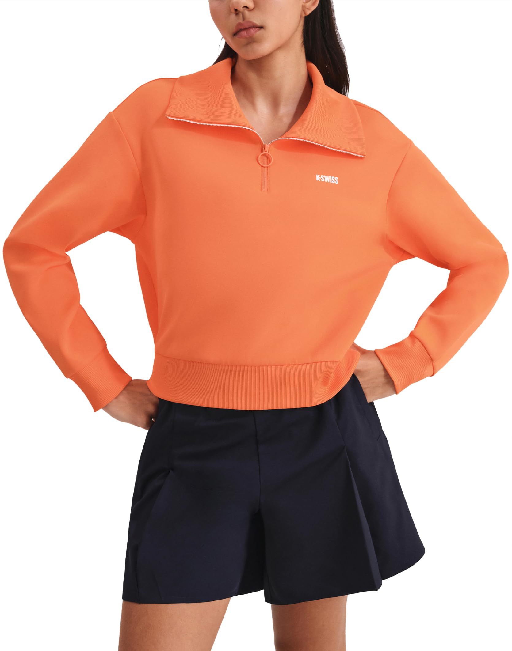 K-SWISS Women's Sweatshirt Quarter Zip Pullover - Workout Sweatshirts for Casual Sport, 2025 Fall Fashion Clothes