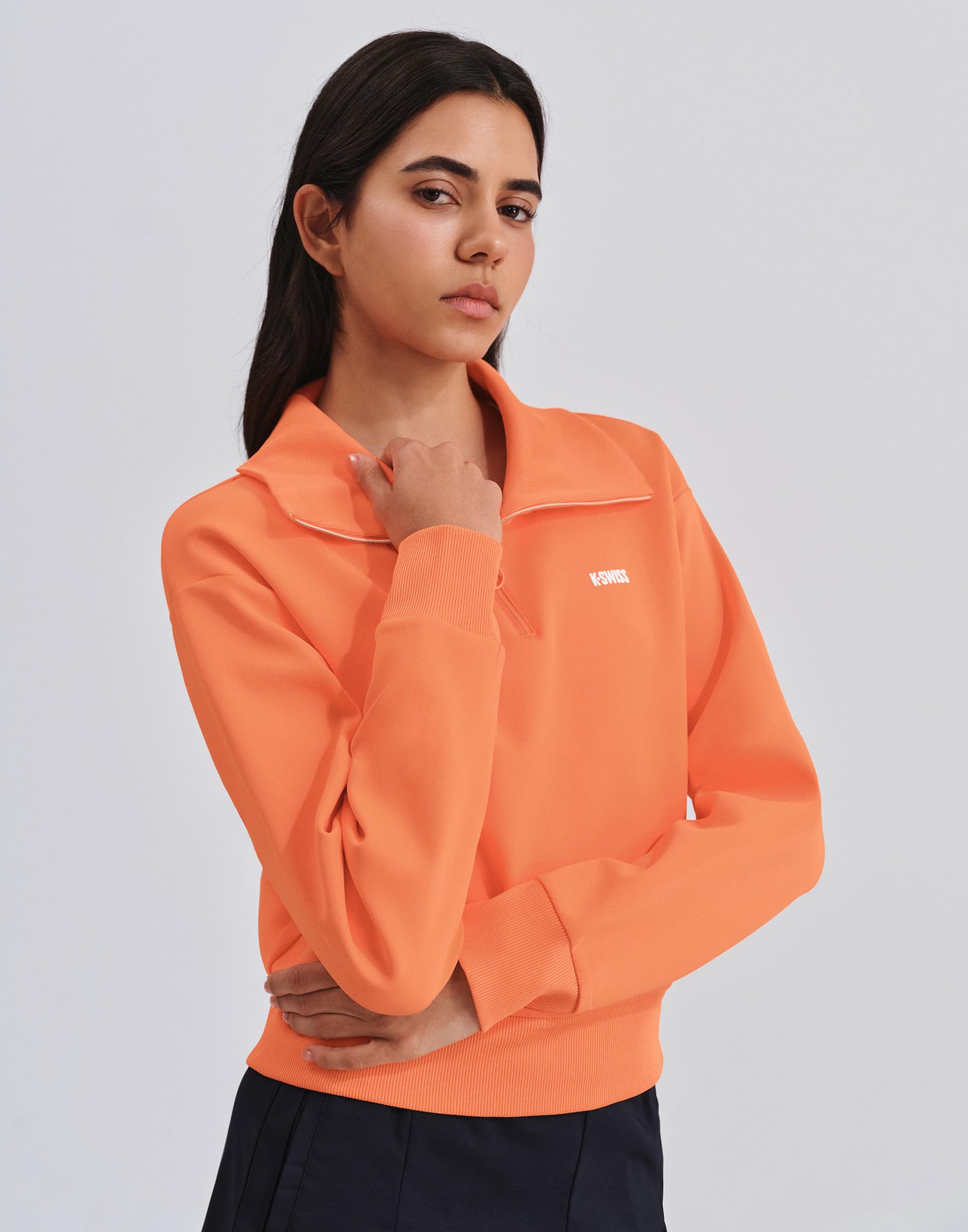 K-SWISS Women's Sweatshirt Quarter Zip Pullover - Workout Sweatshirts for Casual Sport, 2025 Fall Fashion Clothes - Image 2