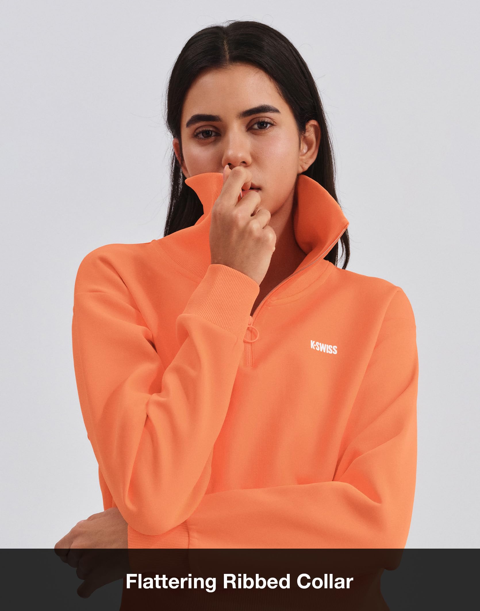K-SWISS Women's Sweatshirt Quarter Zip Pullover - Workout Sweatshirts for Casual Sport, 2025 Fall Fashion Clothes - Image 5