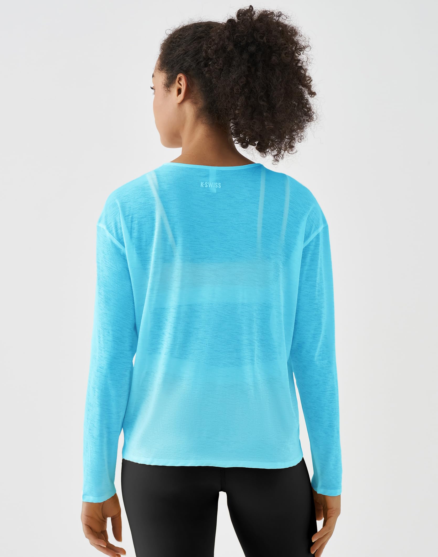 K-Swiss Women's Wrap Tie Top - Long Sleeve Self Tie Tops - Relax Fit Crew Neck Workout Tops for Pilates Yoga Gym - Image 3