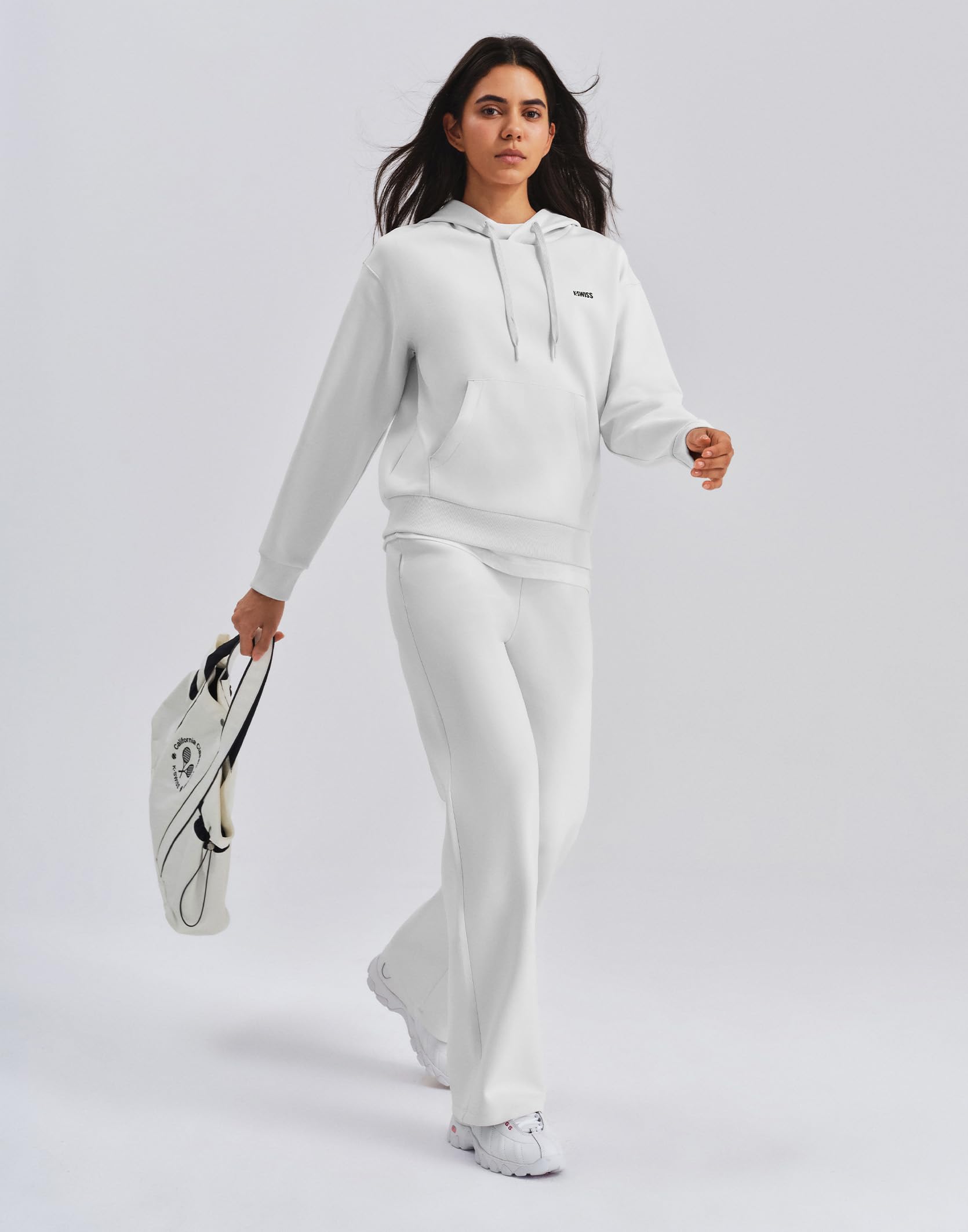 K-Swiss Womens Wide Leg Sweatpants - High Waisted Pants with Pockets for Casual Lounge Travel 30" - Image 3