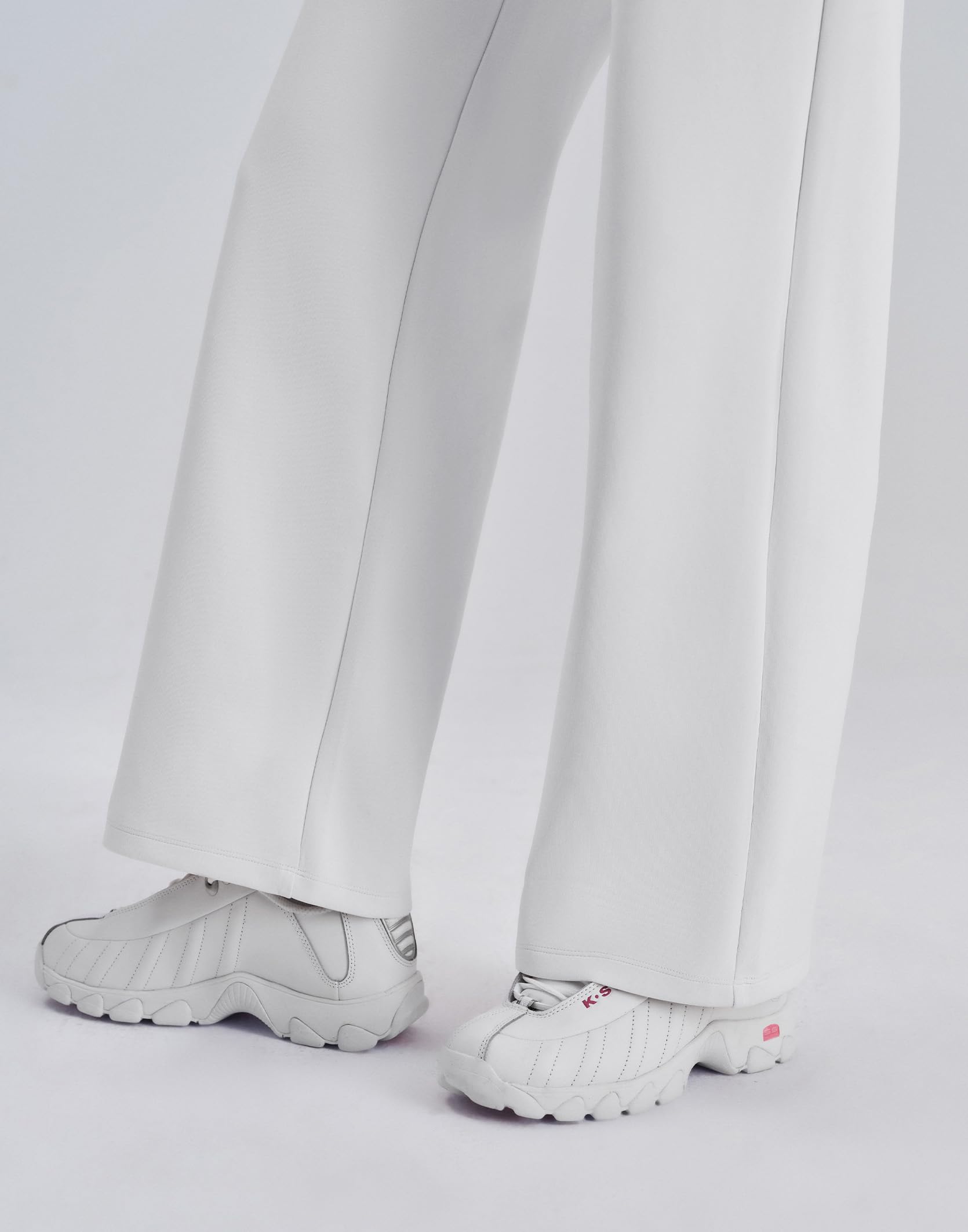 K-Swiss Womens Wide Leg Sweatpants - High Waisted Pants with Pockets for Casual Lounge Travel 30" - Image 5