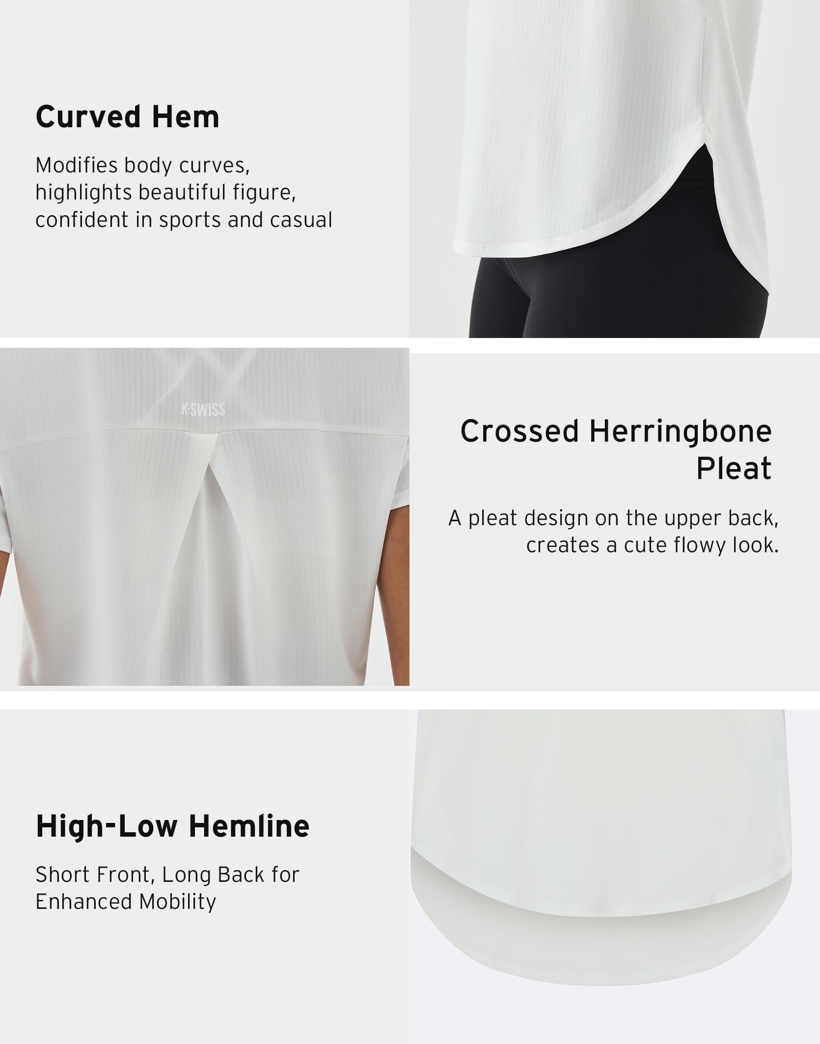 K-Swiss Workout Tops for Women - Short Sleeve Loose Yoga T-Shirts Breathable Running Athletic Tee Shirts - Image 4
